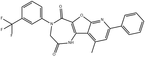 10-methyl-8-phenyl-4-[3-(trifluoromethyl)phenyl]-3,4-dihydro-1H-pyrido[3',2':4,5]furo[3,2-e][1,4]diazepine-2,5-dione Structure