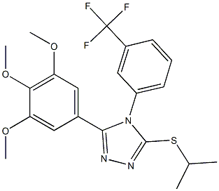 3-(isopropylsulfanyl)-4-[3-(trifluoromethyl)phenyl]-5-(3,4,5-trimethoxyphenyl)-4H-1,2,4-triazole Structure