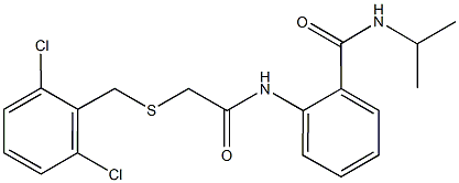 2-({[(2,6-dichlorobenzyl)sulfanyl]acetyl}amino)-N-isopropylbenzamide Structure