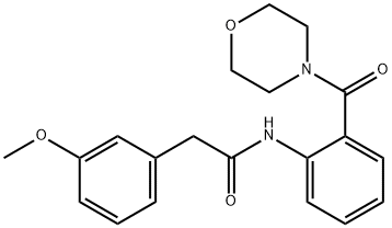2-(3-methoxyphenyl)-N-[2-(4-morpholinylcarbonyl)phenyl]acetamide 化学構造式