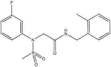 2-[3-fluoro(methylsulfonyl)anilino]-N-(2-methylbenzyl)acetamide 结构式