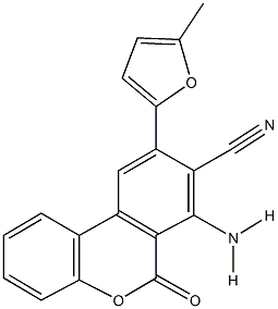 7-amino-9-(5-methyl-2-furyl)-6-oxo-6H-benzo[c]chromene-8-carbonitrile Structure