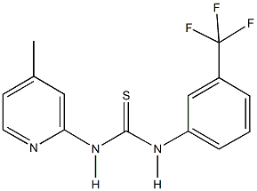 N-(4-methyl-2-pyridinyl)-N'-[3-(trifluoromethyl)phenyl]thiourea 化学構造式