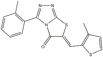 3-(2-methylphenyl)-6-[(3-methyl-2-thienyl)methylene][1,3]thiazolo[2,3-c][1,2,4]triazol-5(6H)-one Structure