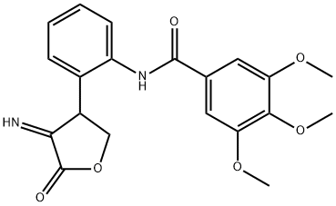 N-[2-(4-imino-5-oxotetrahydro-3-furanyl)phenyl]-3,4,5-trimethoxybenzamide 化学構造式