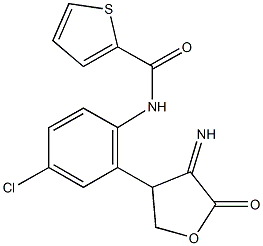 N-[4-chloro-2-(4-imino-5-oxotetrahydro-3-furanyl)phenyl]-2-thiophenecarboxamide 结构式