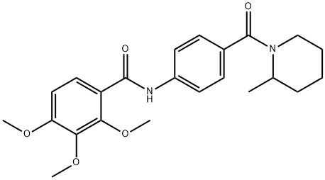 2,3,4-trimethoxy-N-{4-[(2-methyl-1-piperidinyl)carbonyl]phenyl}benzamide Structure