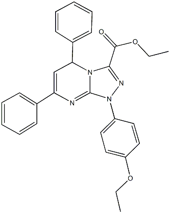 ethyl 1-(4-ethoxyphenyl)-5,7-diphenyl-1,5-dihydro[1,2,4]triazolo[4,3-a]pyrimidine-3-carboxylate Struktur