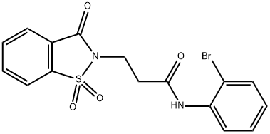 N-(2-bromophenyl)-3-(1,1-dioxido-3-oxo-1,2-benzisothiazol-2(3H)-yl)propanamide Struktur