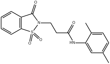 723741-02-4 N-(2,5-dimethylphenyl)-3-(1,1-dioxido-3-oxo-1,2-benzisothiazol-2(3H)-yl)propanamide