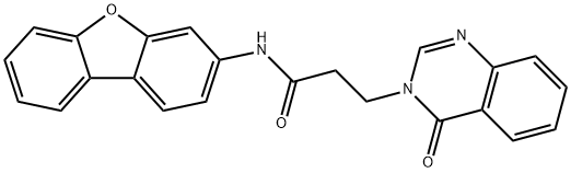 N-dibenzo[b,d]furan-3-yl-3-(4-oxo-3(4H)-quinazolinyl)propanamide 化学構造式