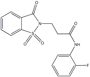 3-(1,1-dioxido-3-oxo-1,2-benzisothiazol-2(3H)-yl)-N-(2-fluorophenyl)propanamide|