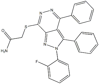 2-{[2-(2-fluorophenyl)-3,4-diphenyl-2H-pyrazolo[3,4-d]pyridazin-7-yl]sulfanyl}acetamide 结构式