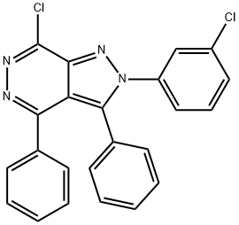 7-chloro-2-(3-chlorophenyl)-3,4-diphenyl-2H-pyrazolo[3,4-d]pyridazine Structure