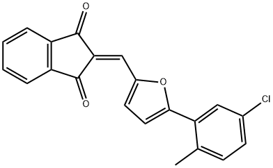 2-{[5-(5-chloro-2-methylphenyl)-2-furyl]methylene}-1H-indene-1,3(2H)-dione,723741-33-1,结构式