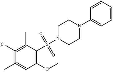 4-chloro-3,5-dimethyl-2-[(4-phenyl-1-piperazinyl)sulfonyl]phenyl methyl ether,723741-35-3,结构式