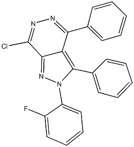 7-chloro-2-(2-fluorophenyl)-3,4-diphenyl-2H-pyrazolo[3,4-d]pyridazine,723741-46-6,结构式
