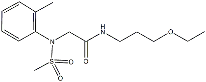 N-(3-ethoxypropyl)-2-[2-methyl(methylsulfonyl)anilino]acetamide Structure