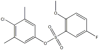 4-chloro-3,5-dimethylphenyl 5-fluoro-2-methoxybenzenesulfonate 化学構造式