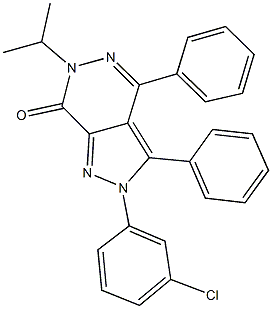 2-(3-chlorophenyl)-6-isopropyl-3,4-diphenyl-2,6-dihydro-7H-pyrazolo[3,4-d]pyridazin-7-one,723741-80-8,结构式