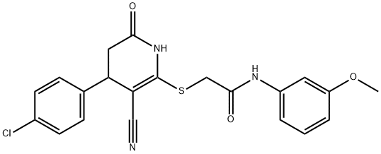 2-{[4-(4-chlorophenyl)-3-cyano-6-oxo-1,4,5,6-tetrahydro-2-pyridinyl]sulfanyl}-N-(3-methoxyphenyl)acetamide Structure