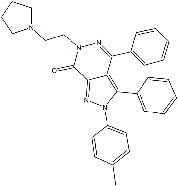 2-(4-methylphenyl)-3,4-diphenyl-6-[2-(1-pyrrolidinyl)ethyl]-2,6-dihydro-7H-pyrazolo[3,4-d]pyridazin-7-one Structure