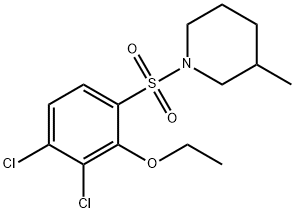 2,3-dichloro-6-[(3-methyl-1-piperidinyl)sulfonyl]phenyl ethyl ether 化学構造式