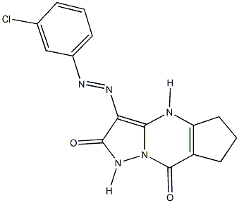 3-[(3-chlorophenyl)diazenyl]-4,5,6,7-tetrahydro-1H-cyclopenta[d]pyrazolo[1,5-a]pyrimidine-2,8-dione 化学構造式
