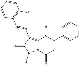 3-[(2-fluorophenyl)diazenyl]-5-phenylpyrazolo[1,5-a]pyrimidine-2,7(1H,4H)-dione 结构式