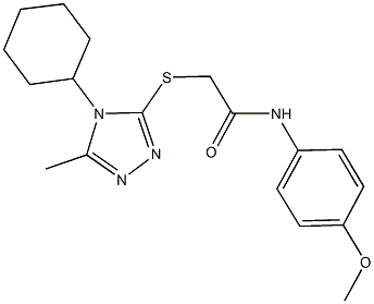 2-[(4-cyclohexyl-5-methyl-4H-1,2,4-triazol-3-yl)sulfanyl]-N-(4-methoxyphenyl)acetamide,723742-42-5,结构式