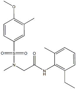 N-(2-ethyl-6-methylphenyl)-2-[[(4-methoxy-3-methylphenyl)sulfonyl](methyl)amino]acetamide Structure