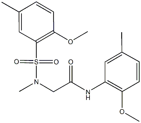 N-(2-methoxy-5-methylphenyl)-2-[[(2-methoxy-5-methylphenyl)sulfonyl](methyl)amino]acetamide 结构式