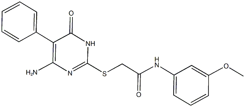 2-[(4-amino-6-oxo-5-phenyl-1,6-dihydro-2-pyrimidinyl)sulfanyl]-N-(3-methoxyphenyl)acetamide Structure