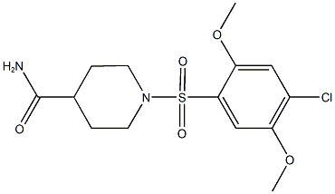 1-[(4-chloro-2,5-dimethoxyphenyl)sulfonyl]-4-piperidinecarboxamide Struktur