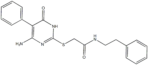 2-[(4-amino-6-oxo-5-phenyl-1,6-dihydro-2-pyrimidinyl)sulfanyl]-N-(2-phenylethyl)acetamide,723743-59-7,结构式