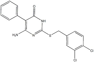 6-amino-2-[(3,4-dichlorobenzyl)sulfanyl]-5-phenyl-4(3H)-pyrimidinone,723743-64-4,结构式