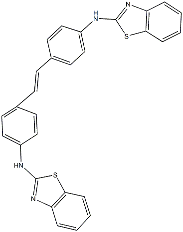 N-(1,3-benzothiazol-2-yl)-N-(4-{2-[4-(1,3-benzothiazol-2-ylamino)phenyl]vinyl}phenyl)amine Structure