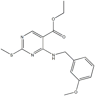 ethyl 4-[(3-methoxybenzyl)amino]-2-(methylsulfanyl)-5-pyrimidinecarboxylate Structure