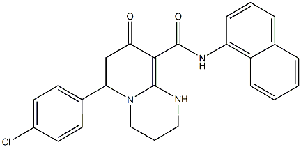 6-(4-chlorophenyl)-N-(1-naphthyl)-8-oxo-1,3,4,6,7,8-hexahydro-2H-pyrido[1,2-a]pyrimidine-9-carboxamide,723744-90-9,结构式