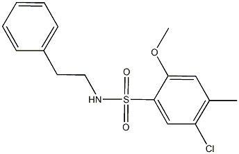 5-chloro-2-methoxy-4-methyl-N-(2-phenylethyl)benzenesulfonamide Structure