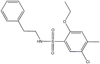 5-chloro-2-ethoxy-4-methyl-N-(2-phenylethyl)benzenesulfonamide,723744-95-4,结构式