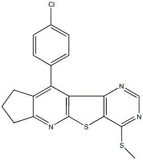 10-(4-chlorophenyl)-8,9-dihydro-7H-cyclopenta[5',6']pyrido[3',2':4,5]thieno[3,2-d]pyrimidin-4-yl methyl sulfide Structure