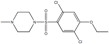 2,5-dichloro-4-[(4-methyl-1-piperazinyl)sulfonyl]phenyl ethyl ether Struktur