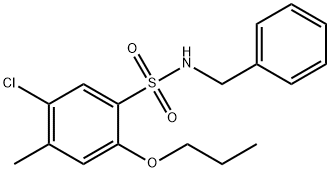 N-benzyl-5-chloro-4-methyl-2-propoxybenzenesulfonamide 结构式