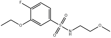 3-ethoxy-4-fluoro-N-(2-methoxyethyl)benzenesulfonamide Struktur