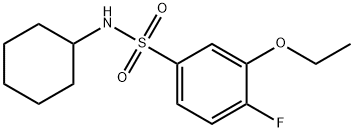 N-cyclohexyl-3-ethoxy-4-fluorobenzenesulfonamide Struktur