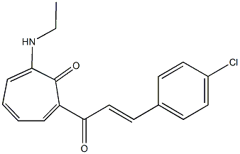 2-[3-(4-chlorophenyl)acryloyl]-7-(ethylamino)-2,4,6-cycloheptatrien-1-one 结构式