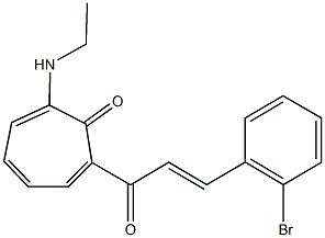 2-[3-(2-bromophenyl)acryloyl]-7-(ethylamino)-2,4,6-cycloheptatrien-1-one 结构式