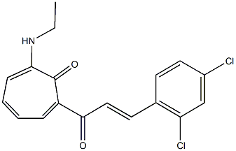 2-[3-(2,4-dichlorophenyl)acryloyl]-7-(ethylamino)-2,4,6-cycloheptatrien-1-one Structure