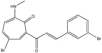 4-bromo-2-[3-(3-bromophenyl)acryloyl]-7-(methylamino)-2,4,6-cycloheptatrien-1-one,723746-48-3,结构式